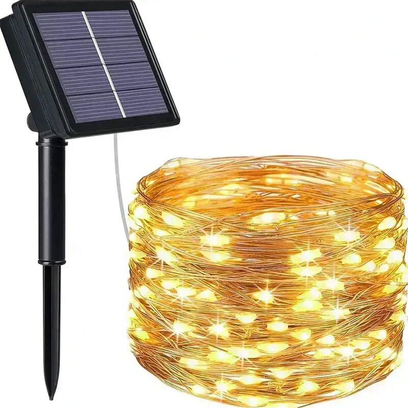 Соларни градински лампички гирлянд 10м. цветни- FairyLights » Murzel.bg Градински лампички гирлянд 24м. - StringLights