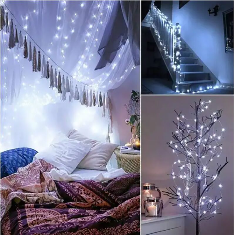 Соларни градински лампички гирлянд 10м. цветни- FairyLights » Murzel.bg Градински лампички гирлянд 24м. - StringLights